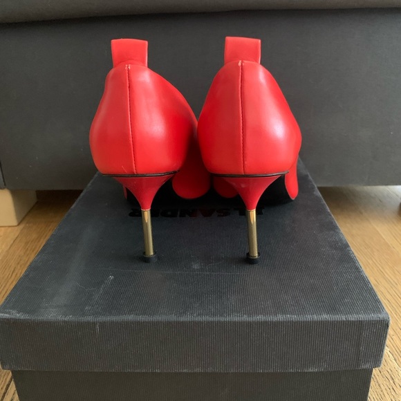 NEVER WORN WITH BOX Jill Sander Red Heels, Size 37 - Picture 3 of 6